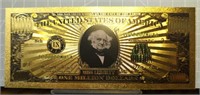 24k gold-plated banknote Martin van Buren