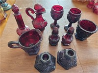 Ruby red Glass Lot