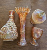 Assorted Amber Glassware