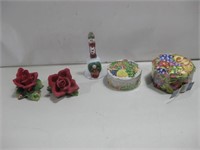 Two Tins W/Hard Candy & Home Decor See Info