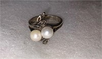 Pearl sterling silver ring size 7.5