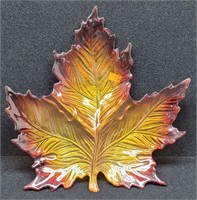 Decorative Glass Leaf Platter Decor Piece