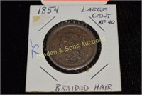 US 1854 BRAIDED HAIR LARGE SIZE PENNY