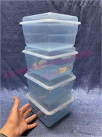 (4) Small Sterilite storage boxes