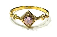 AMAZING PINK AMETHYST DECO STYLE STERLING RING