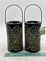 NEW Lot of 2- TrueLiving Metal Lantern for Solar