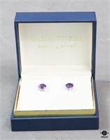 Sterling Amethyst Earrings / NIB