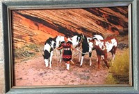 Photo of Native Woman & Horses 19" X 27"