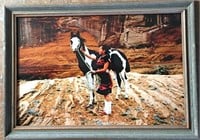 Photo of Native Woman & Horse 19" X 27"