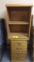 Wooden shelf and two drawer file cabinet