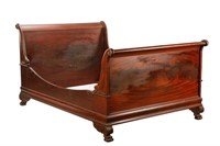 American Classical Style Mahogany Sleigh Bed