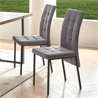 Homedot Grey Velvet Dining Chair Set of 2, Modern