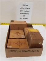 Box of 5 wood cigar boxes