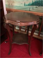 Antique mahogany table with one shelf