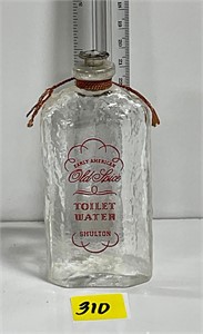 Fab Vtg Old Spice Toilet Water Glass Bottle