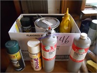 Paint, oil, propane bottles