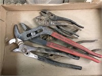 Box lot of assorted pliers