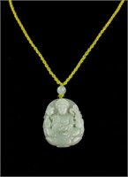 Chinese Hetian Jade Carved Guanyin Pendant