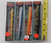 4 Rapala Fishing Lures #18- new in pkgs.