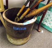 Five Gallon Crock with Two Sheers, One Saw