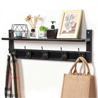 Coat Rack Wall Mount with Shelf  28 9 Inches