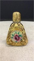 Antique  gilded Glass perfume bottle with