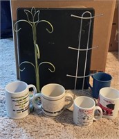 Lot of Coffee Tree Mug Holders& Mugs -