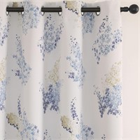 BESPIN Hydrangea Blackout Curtains 52Wx84L Blue
