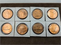 Collection of eight US Mint Denver Mint medals coi