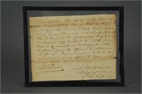 Hopkinson. Revolutionary War Receipt. ASL. 1779.