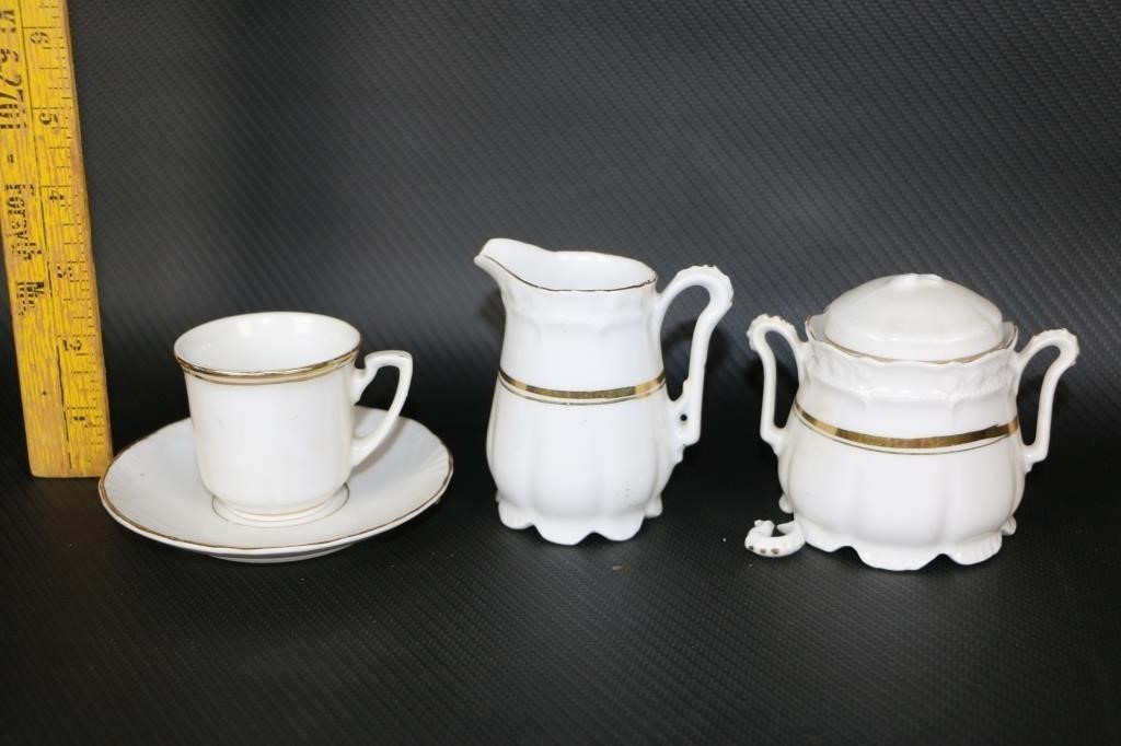 Cream & Sugar Bowl w/ Cup/Saucer AS IS