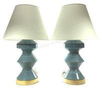 Pair Armato Ceramic Table Lamps By Kelley