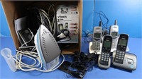Cordless Phones w/Bases, Iron & more