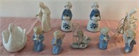 703 - CERAMIC SWAN & ANGEL FIGURINES