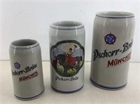 * (3)- Pschorr- Brau steins  - 1,2,3  Liters