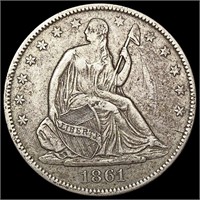 1861-O Seated Liberty Half Dollar NEARLY