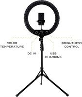 Vivitar LED Ring Light with Stand, 18 Inch