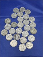 27 Jefferson Nickels 40's & 50's