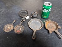 Miniature Cast Iron Skillets & Tea Pot