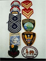 10 MISC MILITARY-NFR-CORRECTIONS-PATROL PATCHES