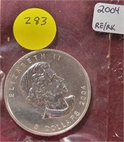 2004 SILVER CANADA $5 MAPLE LEAF COIN