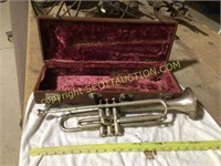 Hilton Collegiate vintage silver plated trumpet,