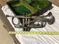 Vintage Wurlitzer American silver plated cornet,