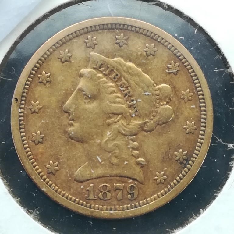 1879 S Liberty Head $2 1/2 Gold Coin VF CoinSnap