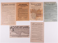 6 GERMAN TO FRENCH AFRICAN PROPAGANDA LEAFLETS