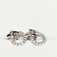 10K WHITE GOLD  EARRINGS (~SIZE 0) (~LENGTH