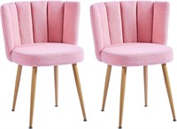 Pink Sherpa Accent Chairs Set of 2