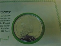 (1) 1973 .999 IRISH SILVER St. Patrick's Day Medal
