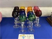 BOHEMIA CRYSTAL COLOR CUT TO CLEAR CORDIALS
