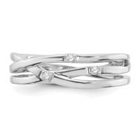 Sterling Silver Rhodium-plated Diamond Ring